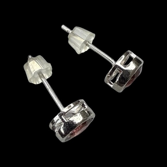 ***SOLD***Garnet Stud earrings unisex gemstone jewelry fashion accessories NEW - Picture 5 of 7